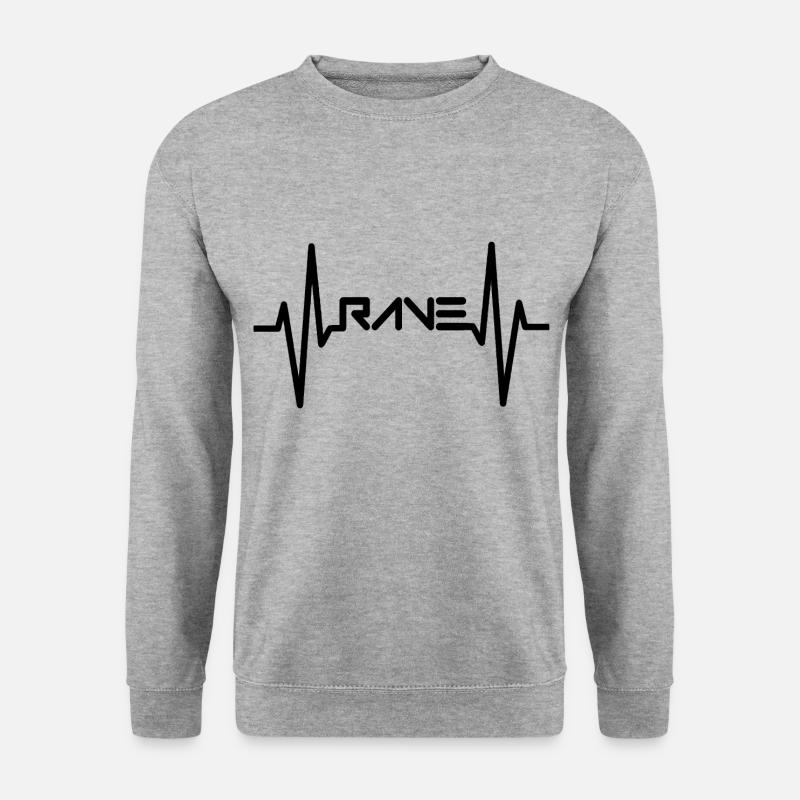 RAVE Herzschlag Raver Musik - Unisex Pullover - Weißgrau meliert