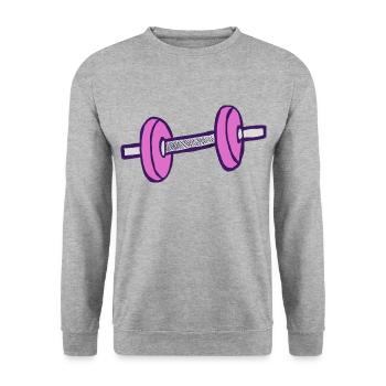 Hantel - Gewichte - Unisex Pullover - Weißgrau meliert - Vorne - Alina (178cm) & Michal (187cm)