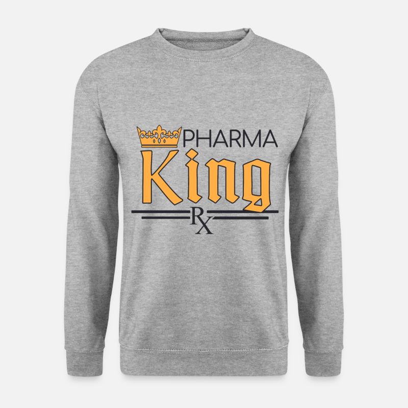 Apotheke | Pharma King - Unisex Pullover - Weißgrau meliert