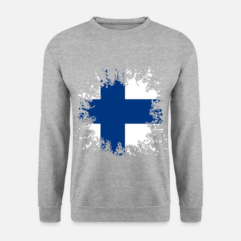 Drapeau Finlande Suomi lippu - Sweat-shirt Unisexe - gris chiné