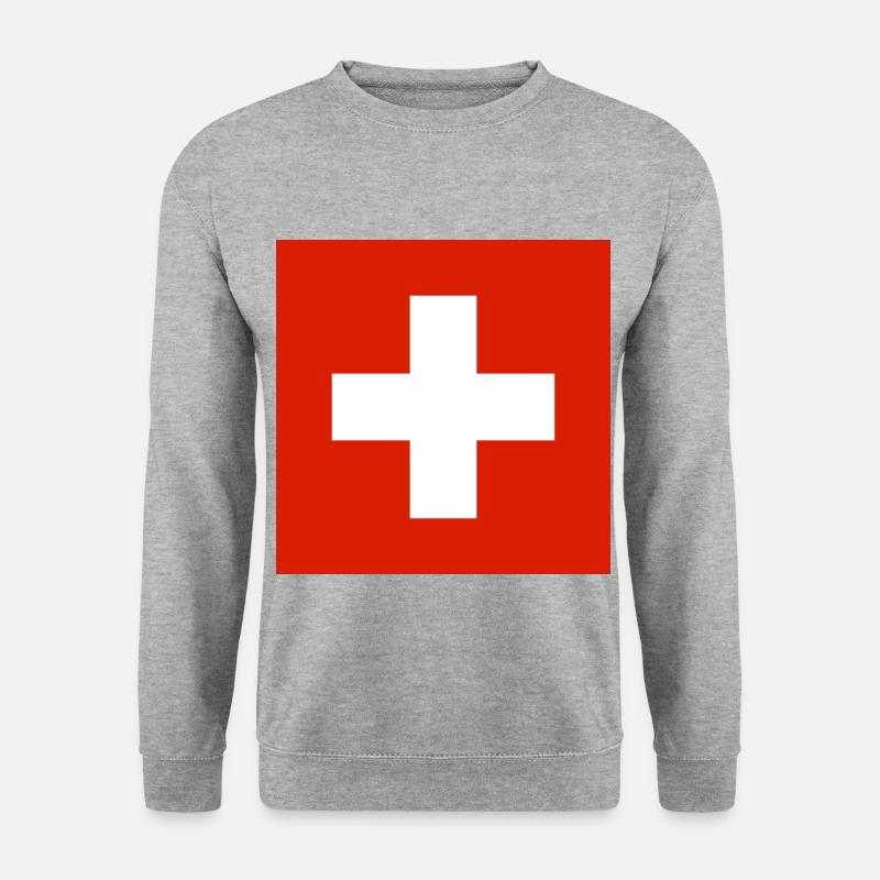 Wappen der Schweiz - Unisex Pullover - Weißgrau meliert