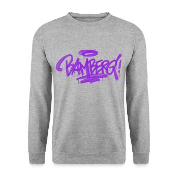 Bamberg Graffiti Tag - Unisex Pullover - Weißgrau meliert - Vorne - Alina (178cm) & Michal (187cm)