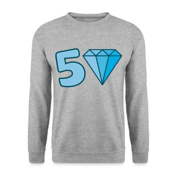 Diamant du 50e anniversaire - Sweat-shirt Unisexe - gris chiné - Devant - Alina (178cm) & Michal (187cm)