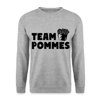 Team fries fries French fries - Unisex Sweatshirt - salt & pepper - Front - Alina (178cm) & Michal (187cm)