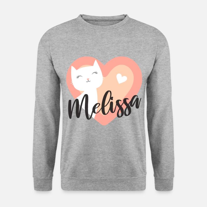 Melissa Surname First Name Kitten - Unisex Sweatshirt - salt & pepper