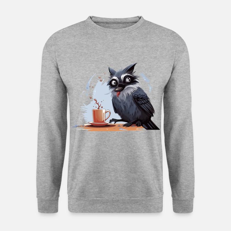 Der Koffein-Eindringling - Unisex Pullover - Weißgrau meliert