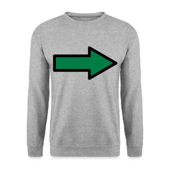 Pfeil Zeichen Symbole - Unisex Pullover - Weißgrau meliert - Vorne - Alina (178cm) & Michal (187cm)