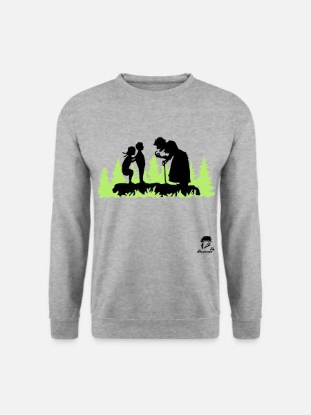 Hänsel und Gretel im Hexenwald - Unisex Pullover - Weißgrau meliert