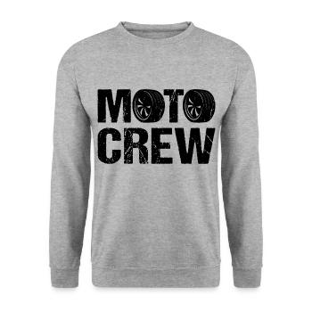 Moto Crew Motorcycle Biker - Sweat-shirt Unisexe - gris chiné - Devant - Alina (178cm) & Michal (187cm)