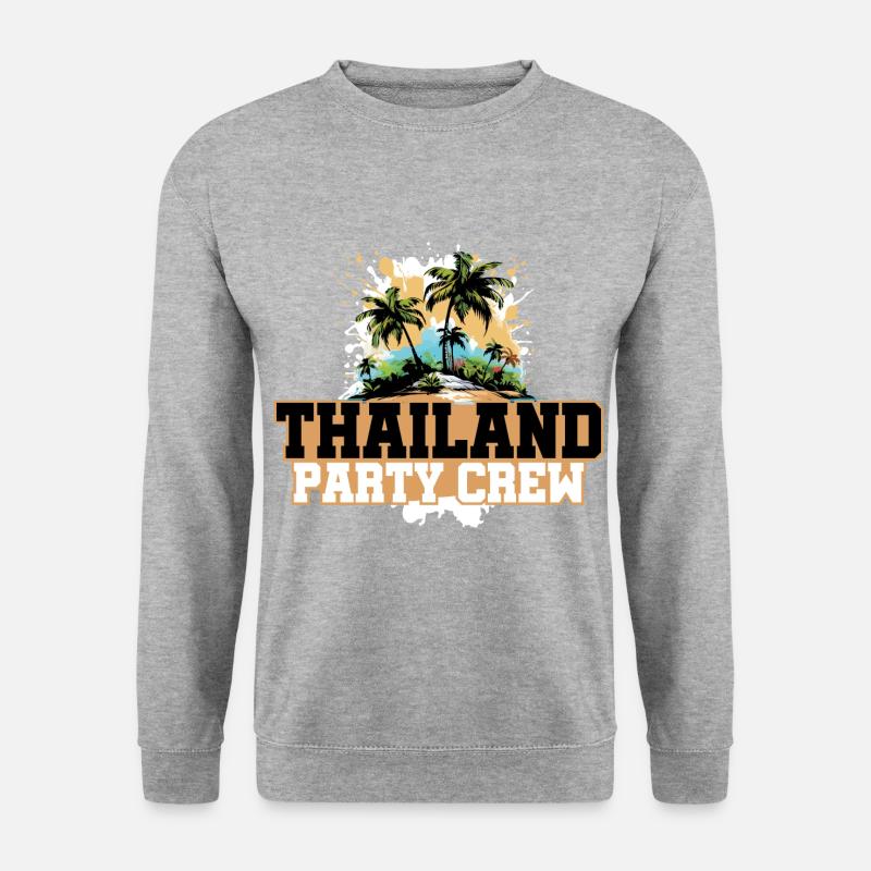 Thailand Party Crew Urlaub - Unisex Pullover - Weißgrau meliert