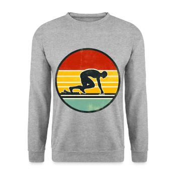 Sprinter - Track And Field 2 - Unisex Pullover - Weißgrau meliert - Vorne - Alina (178cm) & Michal (187cm)