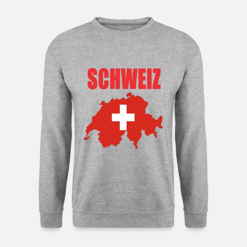 Schweiz Design - Unisex Pullover - Weißgrau meliert