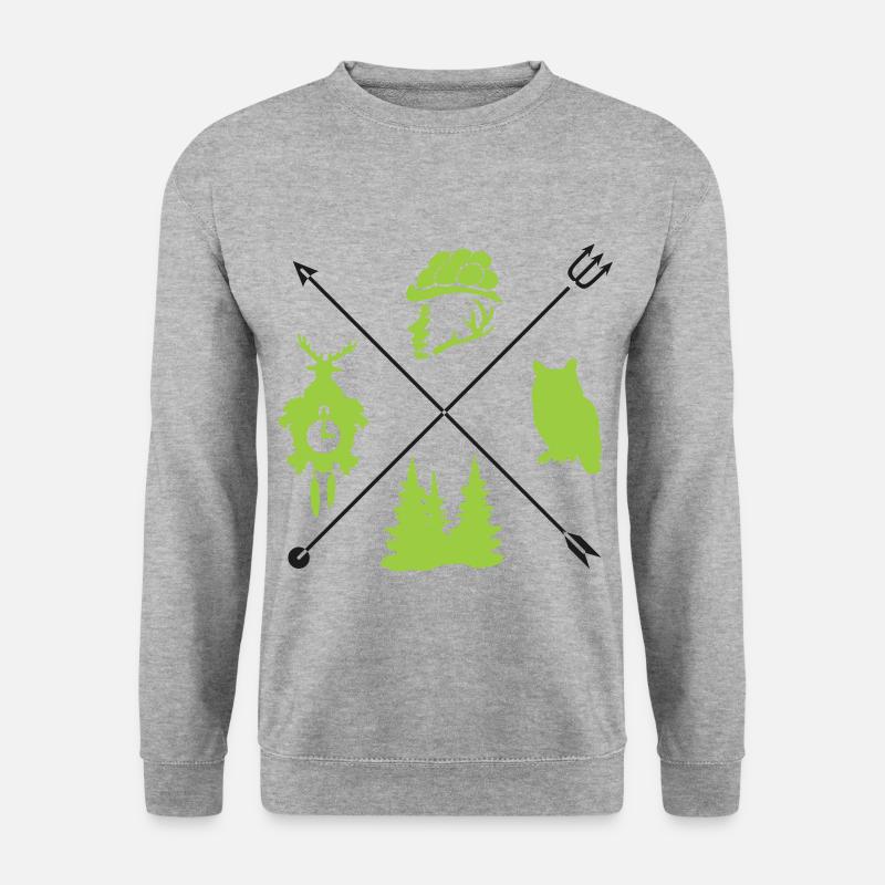 Black Forest Wegweiser - Unisex Pullover - Weißgrau meliert