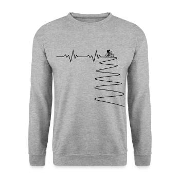 Mountain bike heart rate - Unisex Sweatshirt - salt & pepper - Front - Alina (178cm) & Michal (187cm)