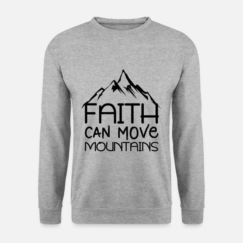 Glaube kann Berge versetzen Bibelzitate christlich - Unisex Pullover - Weißgrau meliert
