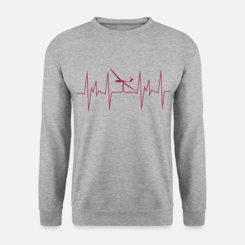 Heartbeat glider pilot glider - Unisex Sweatshirt - salt & pepper
