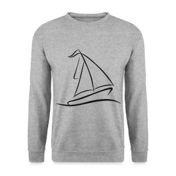 Bateau voile voile voile voile voile voile - Sweat-shirt Unisexe - gris chiné - Devant - Alina (178cm) & Michal (187cm)
