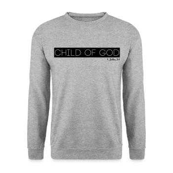 Jesus Christ Shirt Child of God Women and Men - Unisex Sweatshirt - salt & pepper - Front - Alina (178cm) & Michal (187cm)