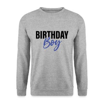 Birthday Boy - Unisex Sweatshirt - salt & pepper - Front - Alina (178cm) & Michal (187cm)