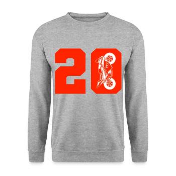 20 Moto Moto Moto Moto Moto - Sweat-shirt Unisexe - gris chiné - Devant - Alina (178cm) & Michal (187cm)