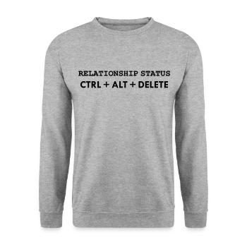 État de la relation CTRL ALT DELETE - Sweat-shirt Unisexe - gris chiné - Devant - Alina (178cm) & Michal (187cm)