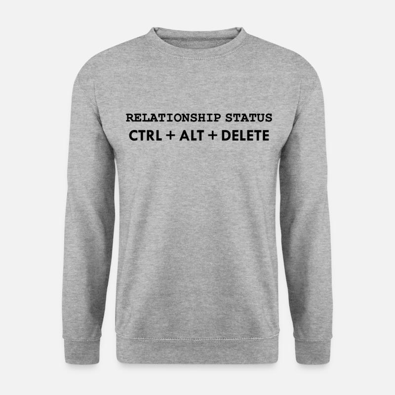 Beziehungsstatus CTRL ALT DELETE - Unisex Pullover - Weißgrau meliert
