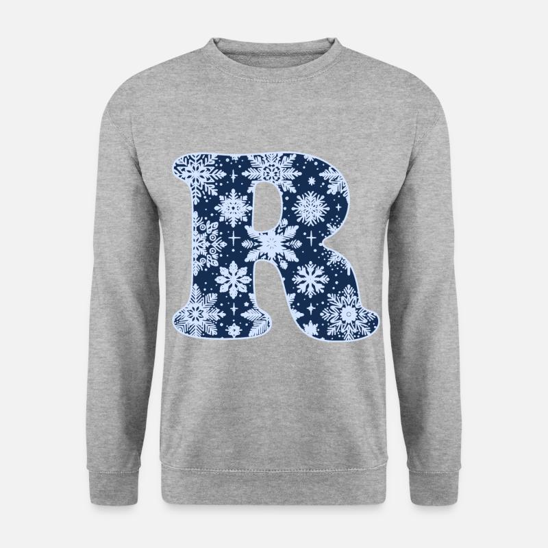 Letter R Snowflakes - Unisex Sweatshirt - salt & pepper