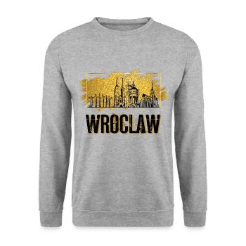 Wroclaw Wroclaw Poland City Skyline Home Gold - Unisex Sweatshirt - salt & pepper - Front - Alina (178cm) & Michal (187cm)