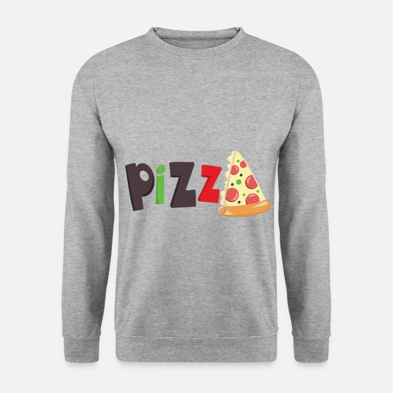 PIZZA - Unisex Pullover - Weißgrau meliert
