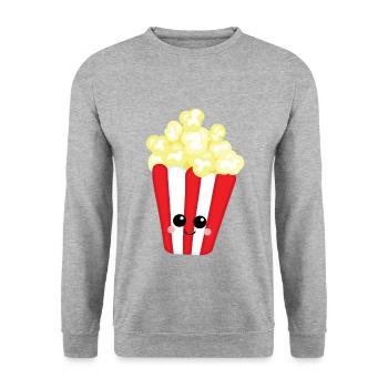 pop-corn - Sweat-shirt Unisexe - gris chiné - Devant - Alina (178cm) & Michal (187cm)
