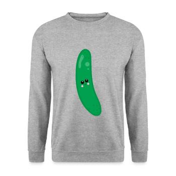 Gurke - Unisex Pullover - Weißgrau meliert - Vorne - Alina (178cm) & Michal (187cm)