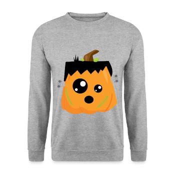citrouille - Sweat-shirt Unisexe - gris chiné - Devant - Alina (178cm) & Michal (187cm)