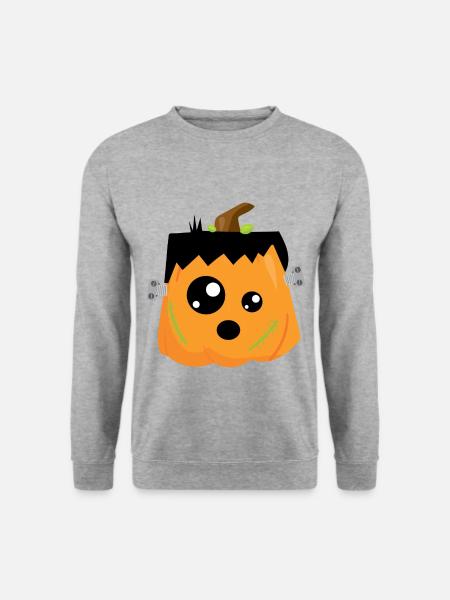 Kürbis - Unisex Pullover - Weißgrau meliert
