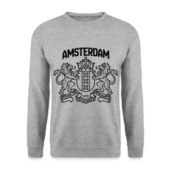 Armoiries d'Amsterdam, incolore - Sweat-shirt Unisexe - gris chiné - Devant - Alina (178cm) & Michal (187cm)