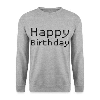 Happy Birthday Greetings - Unisex Sweatshirt - salt & pepper - Front - Alina (178cm) & Michal (187cm)