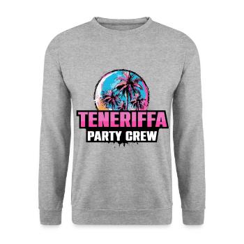 Tenerife Party Crew Holiday Saying - Unisex Sweatshirt - salt & pepper - Front - Alina (178cm) & Michal (187cm)
