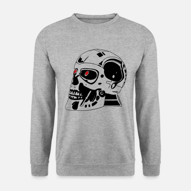 Kopf - Unisex Pullover - Weißgrau meliert