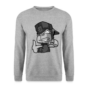 Monkey - Unisex Pullover - Weißgrau meliert - Vorne - Alina (178cm) & Michal (187cm)