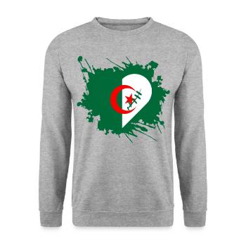 Algeria - Unisex Sweatshirt - salt & pepper - Front - Alina (178cm) & Michal (187cm)