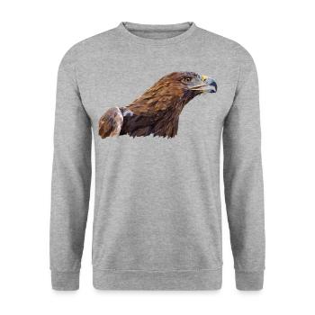 Steinadler - Unisex Pullover - Weißgrau meliert - Vorne - Alina (178cm) & Michal (187cm)