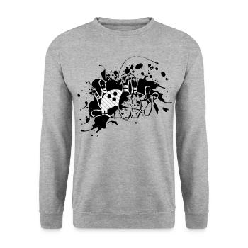 Bowling Free Time Gift Bowler - Unisex Sweatshirt - salt & pepper - Front - Alina (178cm) & Michal (187cm)