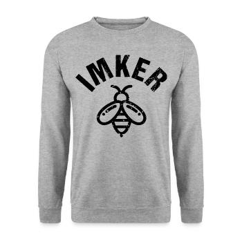 Imker Honigbiene - Unisex Pullover - Weißgrau meliert - Vorne - Alina (178cm) & Michal (187cm)