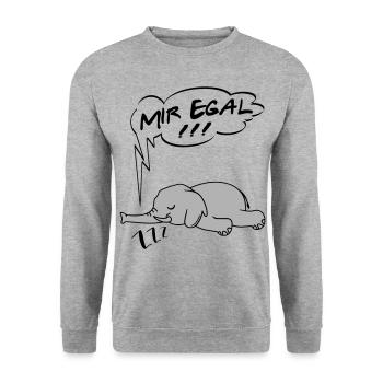 Mir egal Elefant Ingnorant Nein Nö Chef - Unisex Pullover - Weißgrau meliert - Vorne - Alina (178cm) & Michal (187cm)