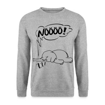 NÖÖÖ Nö Elefant Ingnorant Nein Nö Chef - Unisex Pullover - Weißgrau meliert - Vorne - Alina (178cm) & Michal (187cm)