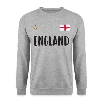 England Fußball Trikot Englische Flagge - Unisex Pullover - Weißgrau meliert - Vorne - Alina (178cm) & Michal (187cm)