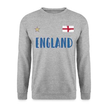 England Fußball Trikot Englische Flagge - Unisex Pullover - Weißgrau meliert - Vorne - Alina (178cm) & Michal (187cm)