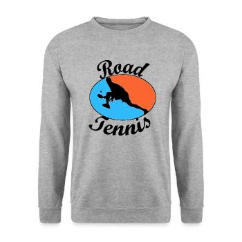 club de tennis sur route - Sweat-shirt Unisexe - gris chiné - Devant - Alina (178cm) & Michal (187cm)