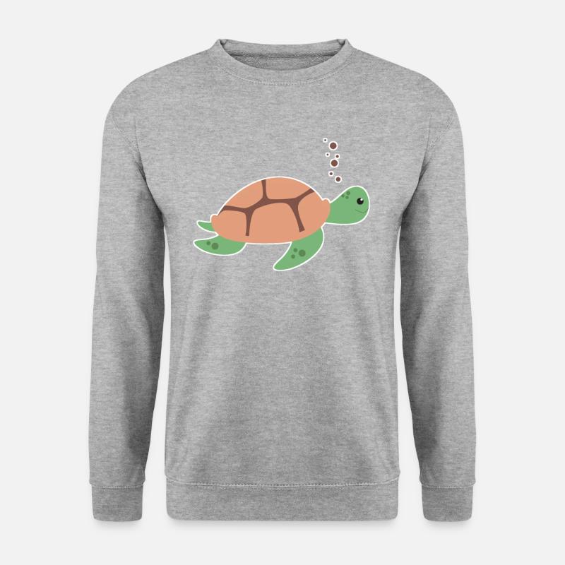 Schildkröte - Unisex Pullover - Weißgrau meliert