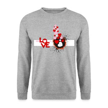 Love is Love - Unisex Sweatshirt - salt & pepper - Front - Alina (178cm) & Michal (187cm)