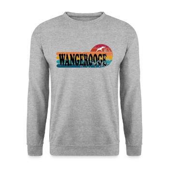 Insel wangerooge ostfriesland - Unisex Pullover - Weißgrau meliert - Vorne - Alina (178cm) & Michal (187cm)